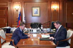 Алексей Миллер и Николай Любимов во время встречи