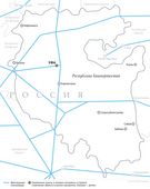 Схема магистральных газопроводов в Республике Башкортостан