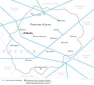Схема магистральных газопроводов в Рязанской области
